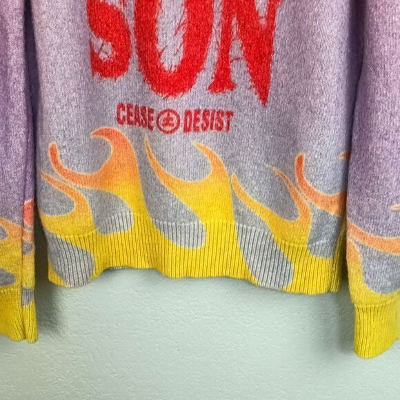 Men's Cease Desist Tears of son knit long-sleeve multicolor wool blend sweater L - Picture 13 of 13